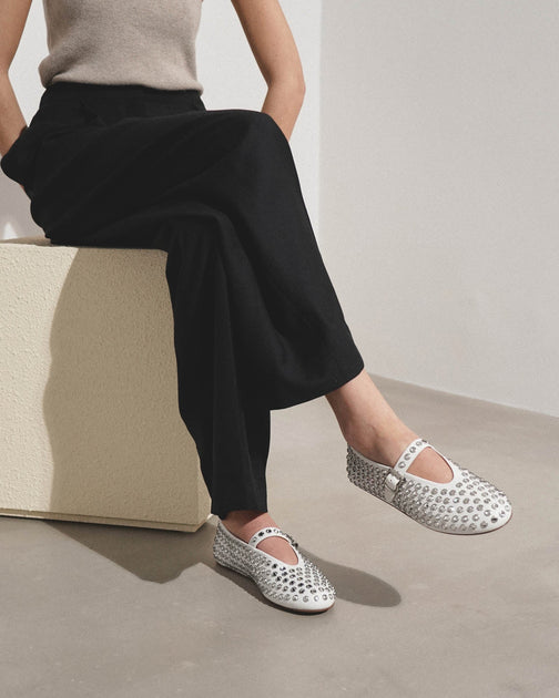 目を惹く★ALAIA Vienne white leather ballet flats Vienne leather ballet flats in white - Alaia | Mytheresa