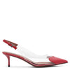Coeur 55 red patent slingback pumps