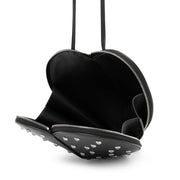 Le Coeur black studded leather crossbody bag