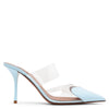 Coeur 90 light blue patent mule pumps