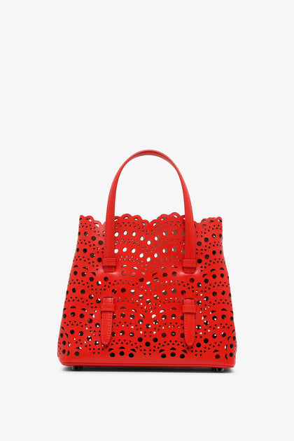 25SS new/ALAIA ル・クール スエードショルダーバッグ Bag Red ALAÏA GARNET RED LE TECKEL MEDIUM BAG IN SUEDE GOATSKIN