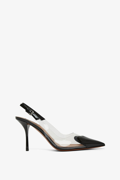 Alaïa Coeur 90 black patent slingbacks Savannahs