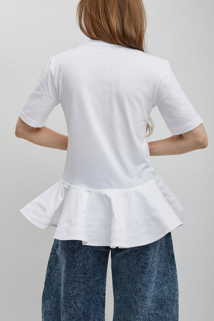 Tシャツ・カットソー ALAIA Peplum t-shirt Alaïa | Peplum white T-shirt | Savannahs