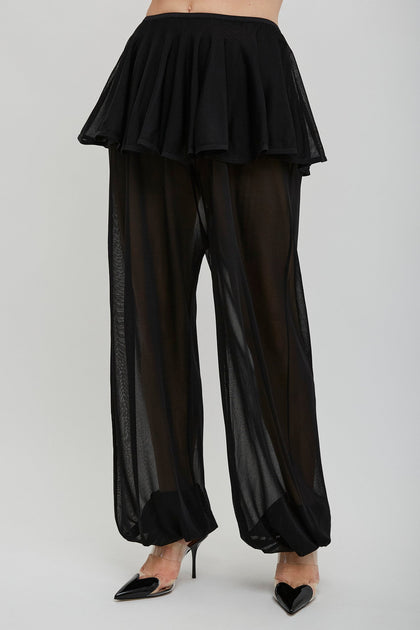 【関税&送料込】Alaia Peplum Trousers In Poplin ALAÏA Black Georgette Peplum Trousers ALAÏA