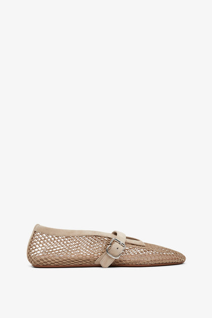 存在感抜群★ALAIA Khaki mesh ballet flats AA27102S-Alaia-Khaki-mesh-