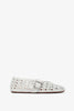 Vienne white leather ballet flats