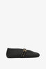 Paper straw black ballet flats