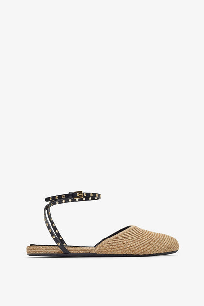 Alaïa | Paper straw nature flat sandals | Savannahs