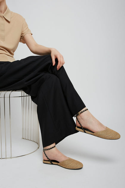 フラットシューズ Alaia PAPER STRAW FLAT BALLETS AA27122S-Alaia-Paper-straw-
