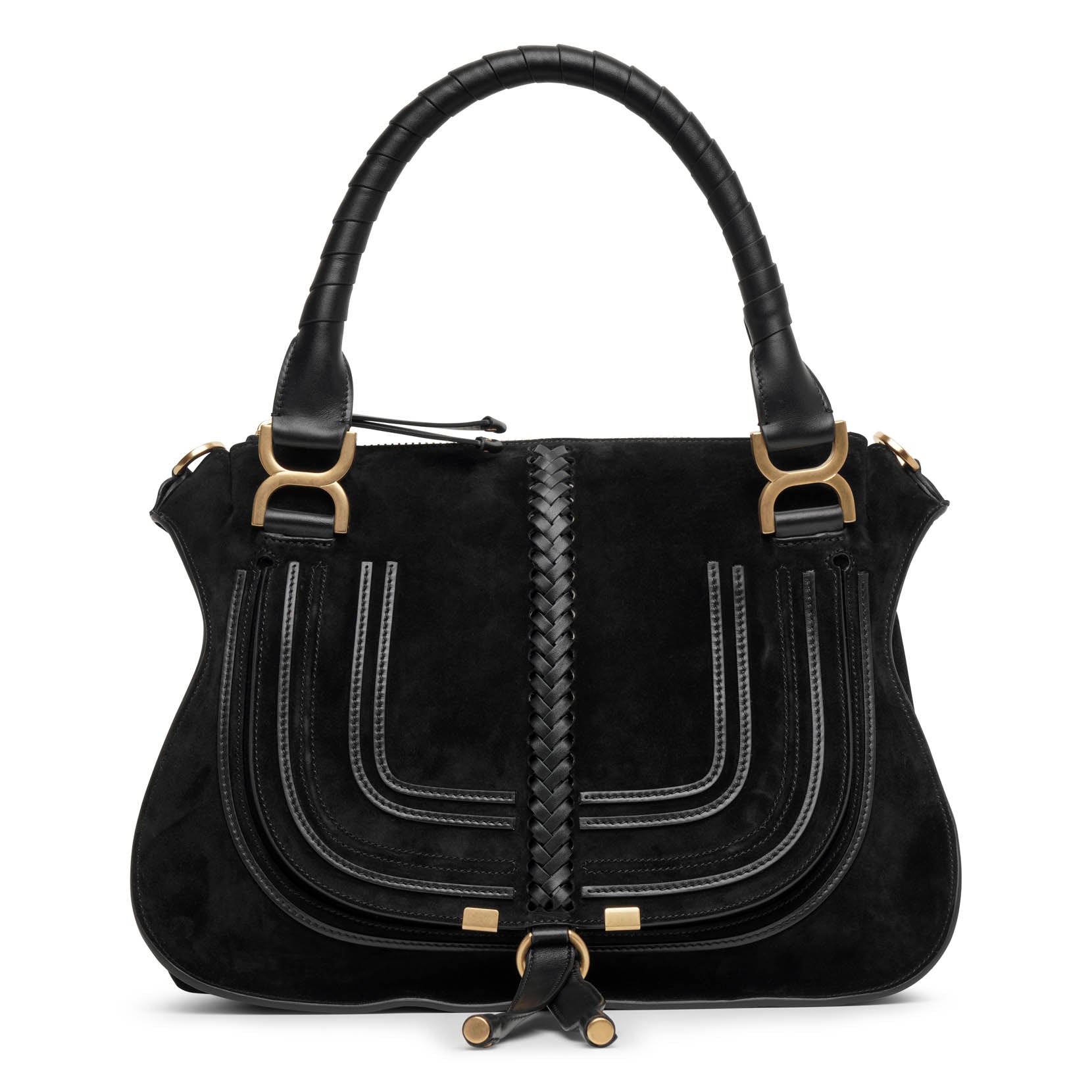 Chloé | Marcie black suede shoulder bag | Savannahs
