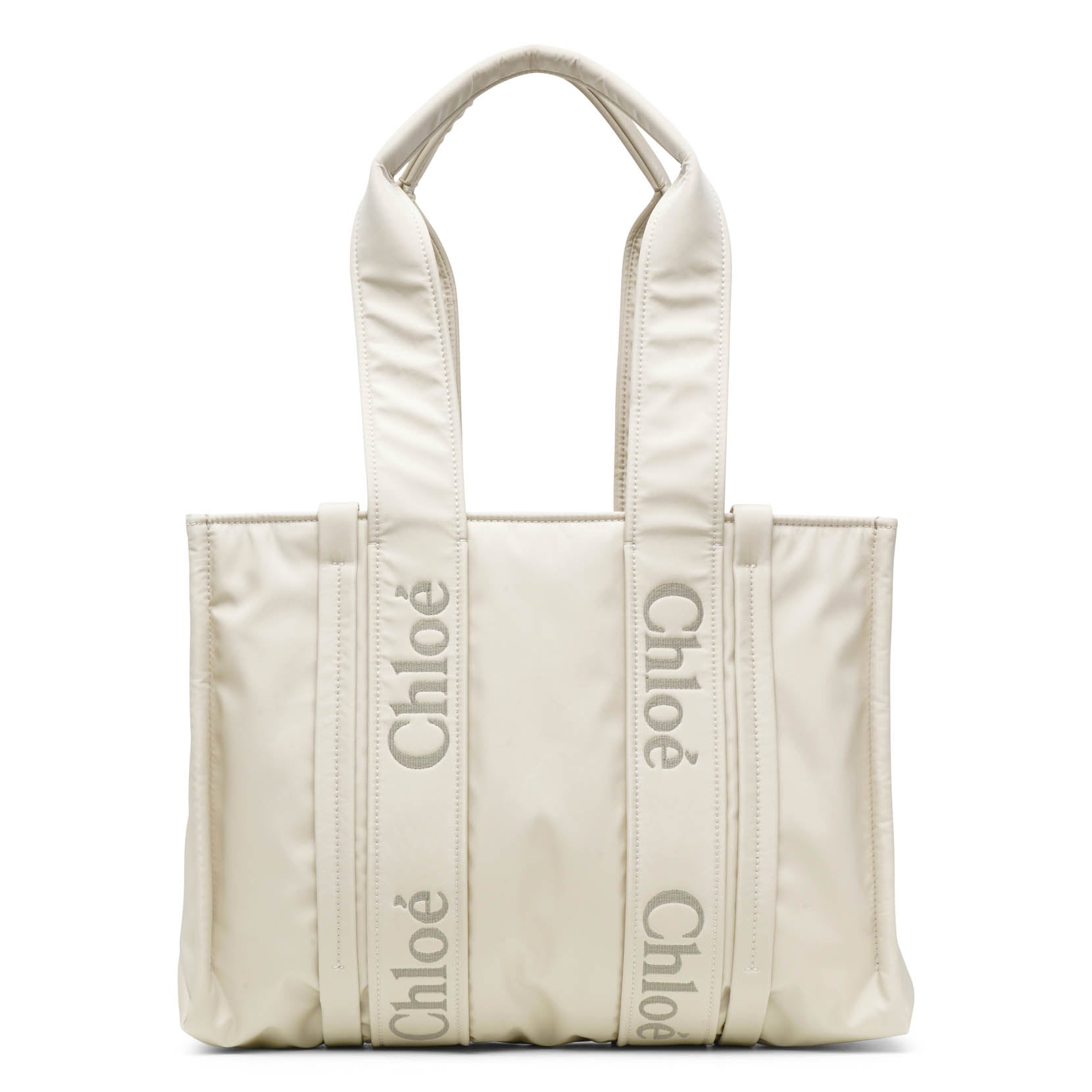 Chloé | Woody medium ivory nylon tote bag | Savannahs
