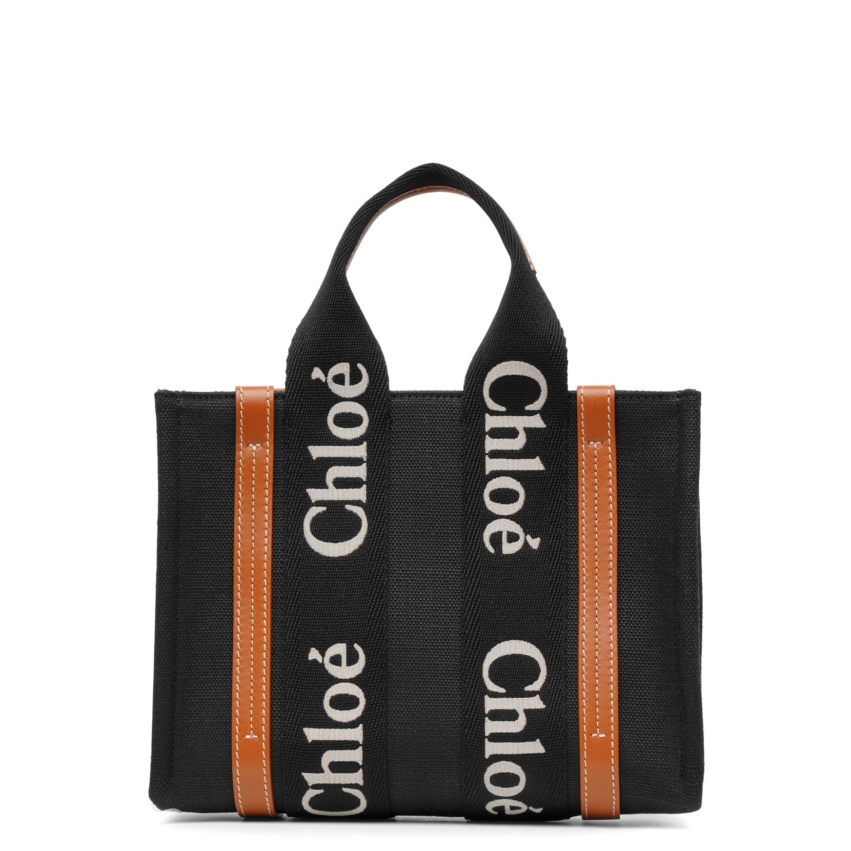 Chloé | Woody small black canvas tote bag | Savannahs