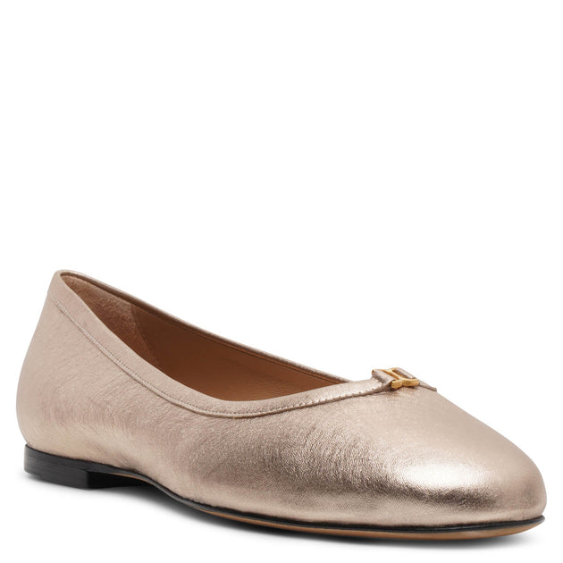 $275 Chloe girls ballet flats shoes deals metallic gold leather 31