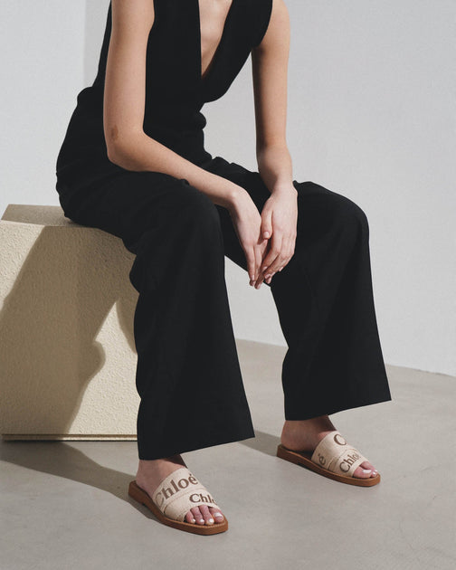 Woody blushy beige slide sandals