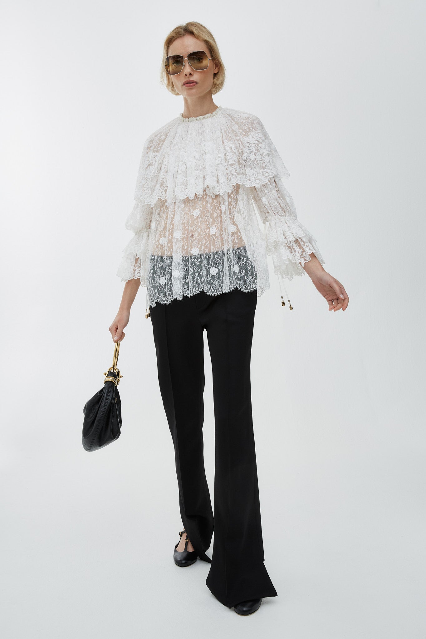 トップス Litmus Her Praha Gathered puffy lace top Chloé | Gathered top in lace | Savannahs