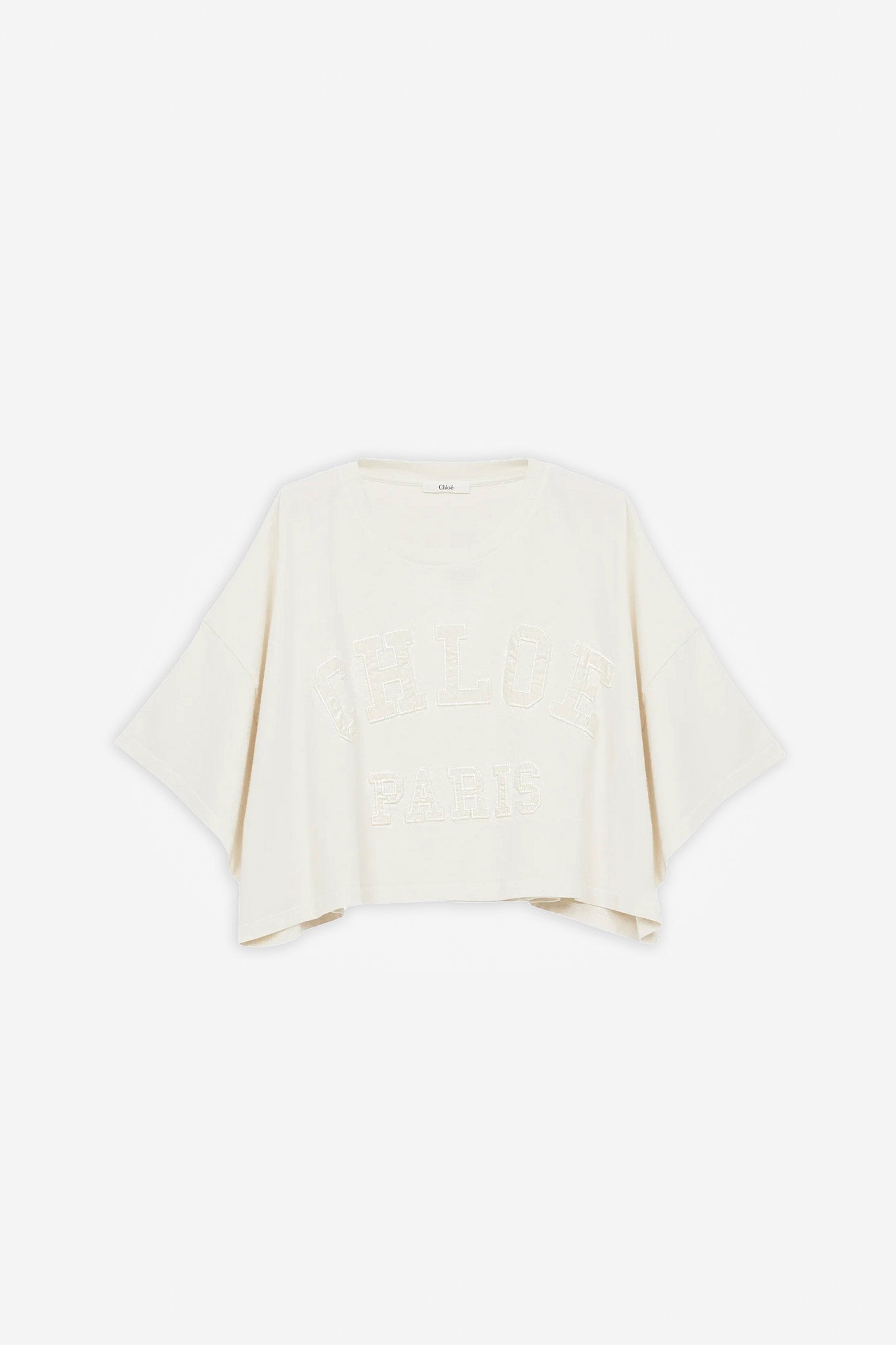 Chloé | Logo cotton jersey cropped t-shirt | Savannahs