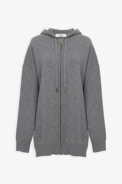 Chloé Oversized wool cashmere zip hoodie Savannahs