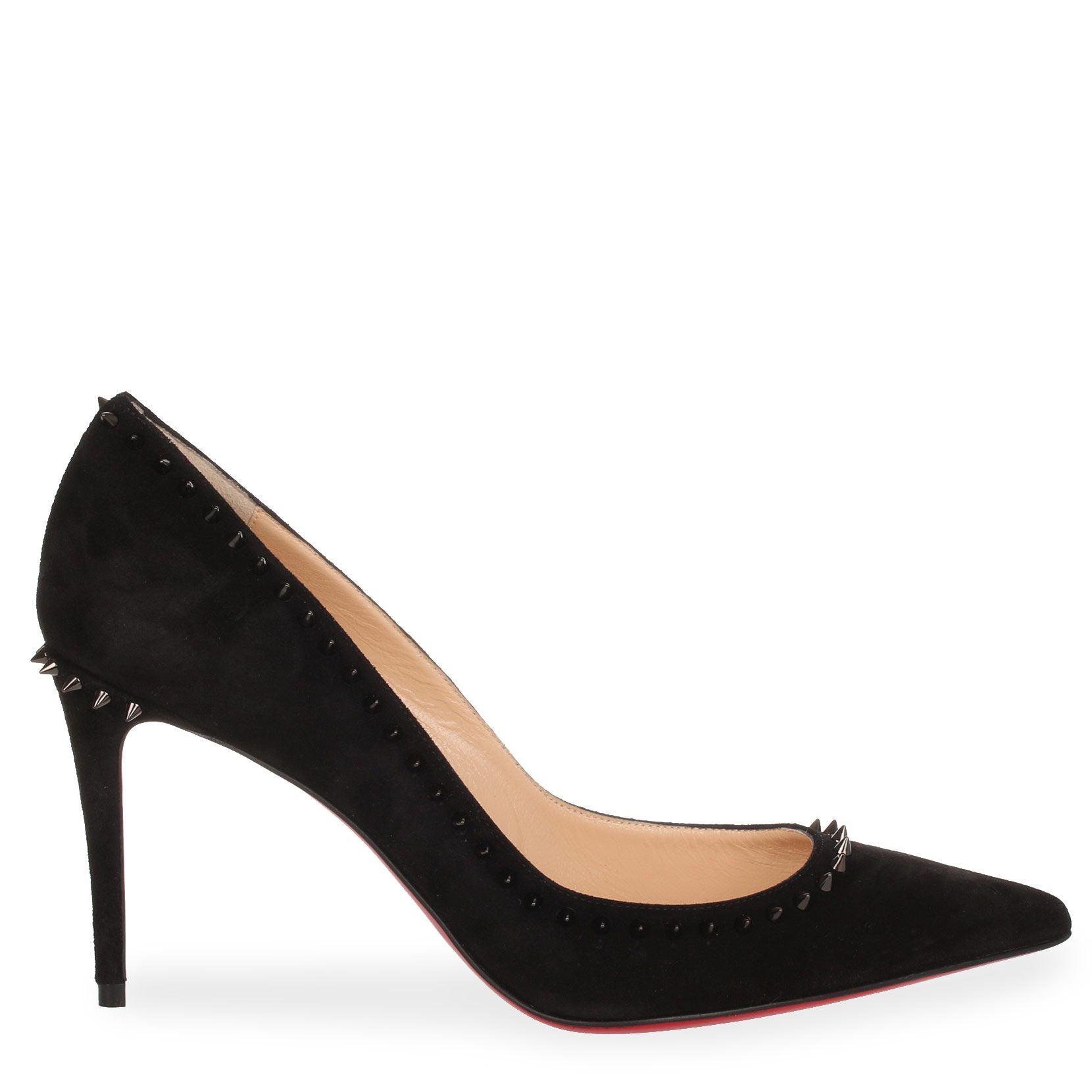 Christian Louboutin | Anjalina 85 black suede spike pump | Savannahs Christian Louboutin | Anjalina 85 black suede spike pump | Savannahs