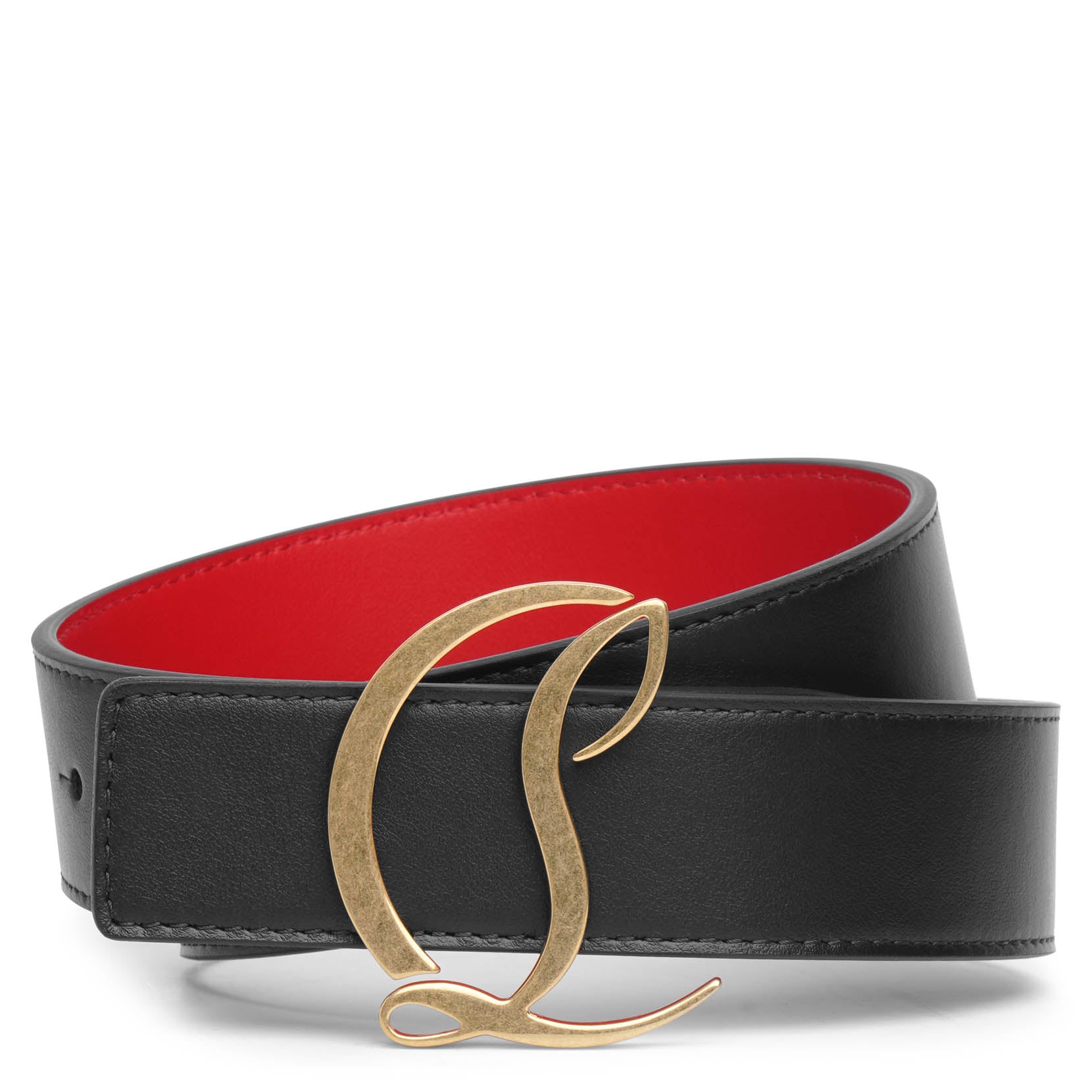 CHRISTIAN LOUBOUTIN クリスチャンルブタン CL Logo Belt カーフレザーベルト ブラック/ゴールド Christian Louboutin | CL Logo Belt black | Savannahs