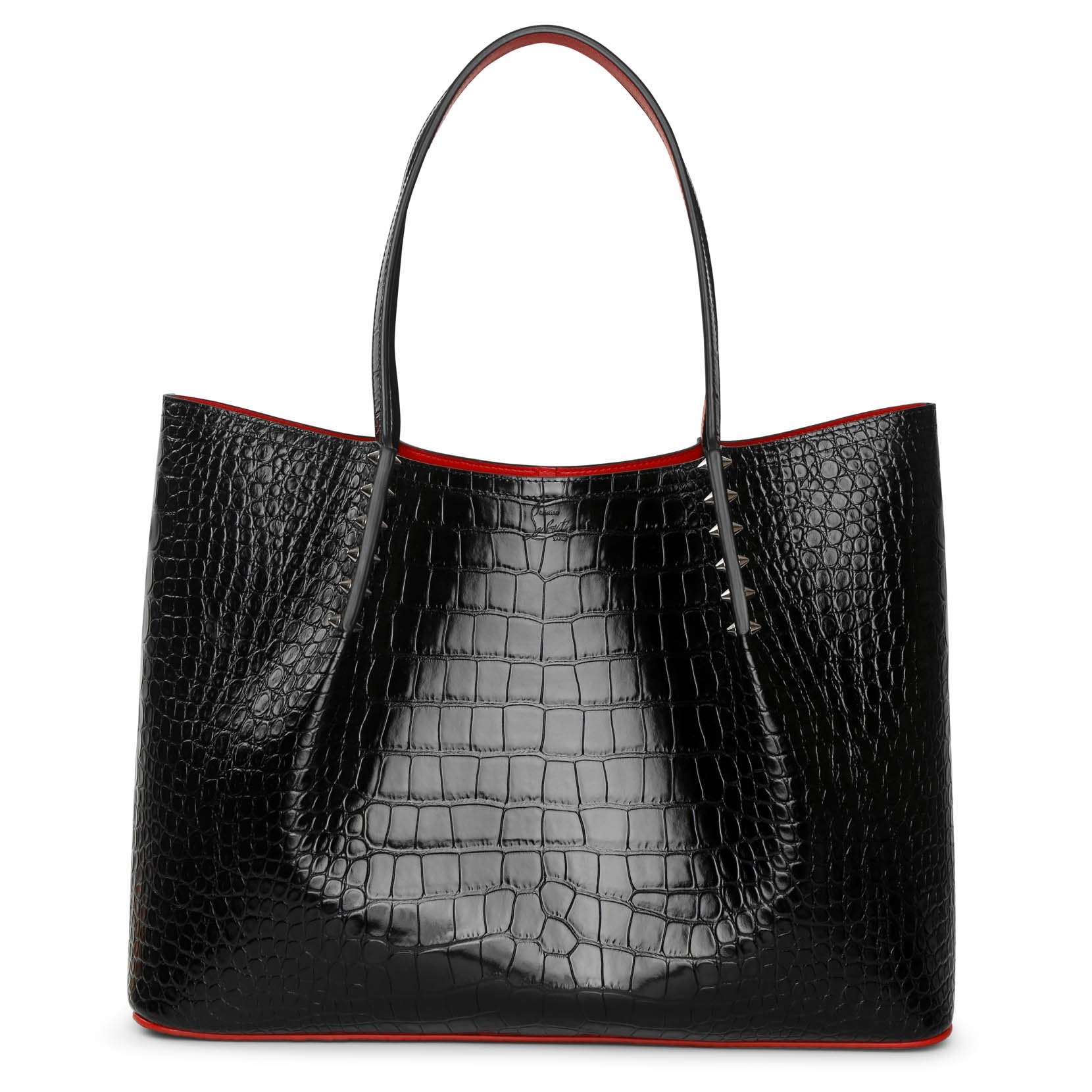 【美品】Christian Louboutinスタッズレザートートバッグ黒赤コバ Christian Louboutin | Cabarock large calf leather tote bag | Savannahs