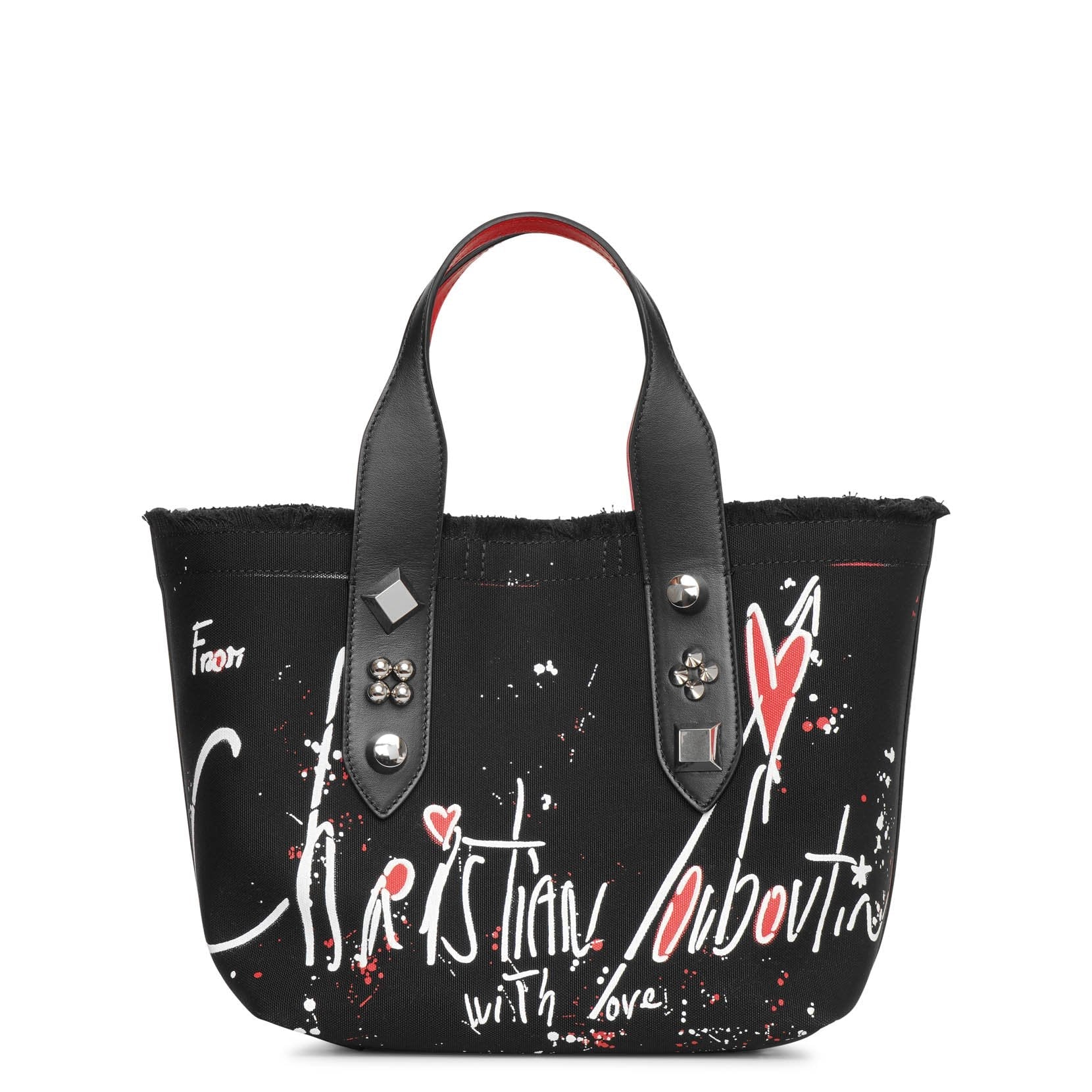 クリスチャンルブタン FRANGIBUS SMALL トートバッグ Frangibus Small printed canvas tote bag in black - Christian