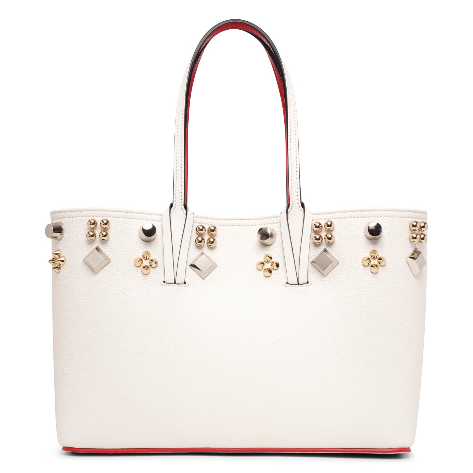 Christian Louboutin パーティーバッグ Christian Louboutin | Cabata small spikes white leather tote bag