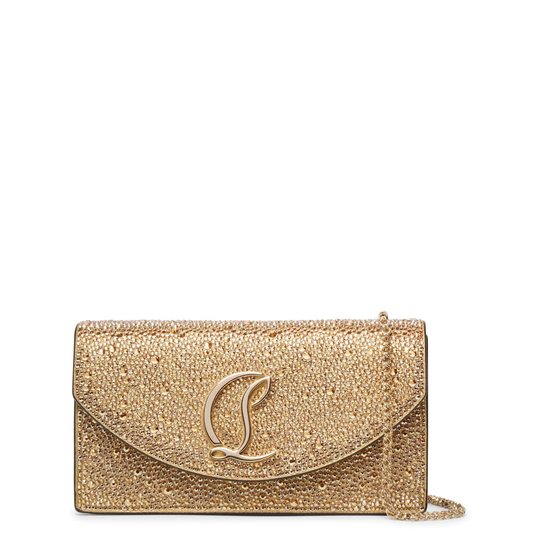 Christian Louboutin ベージュ パーティーバッグ Christian Louboutin Beige Pebbled Leather Small Sweet Charity Bag