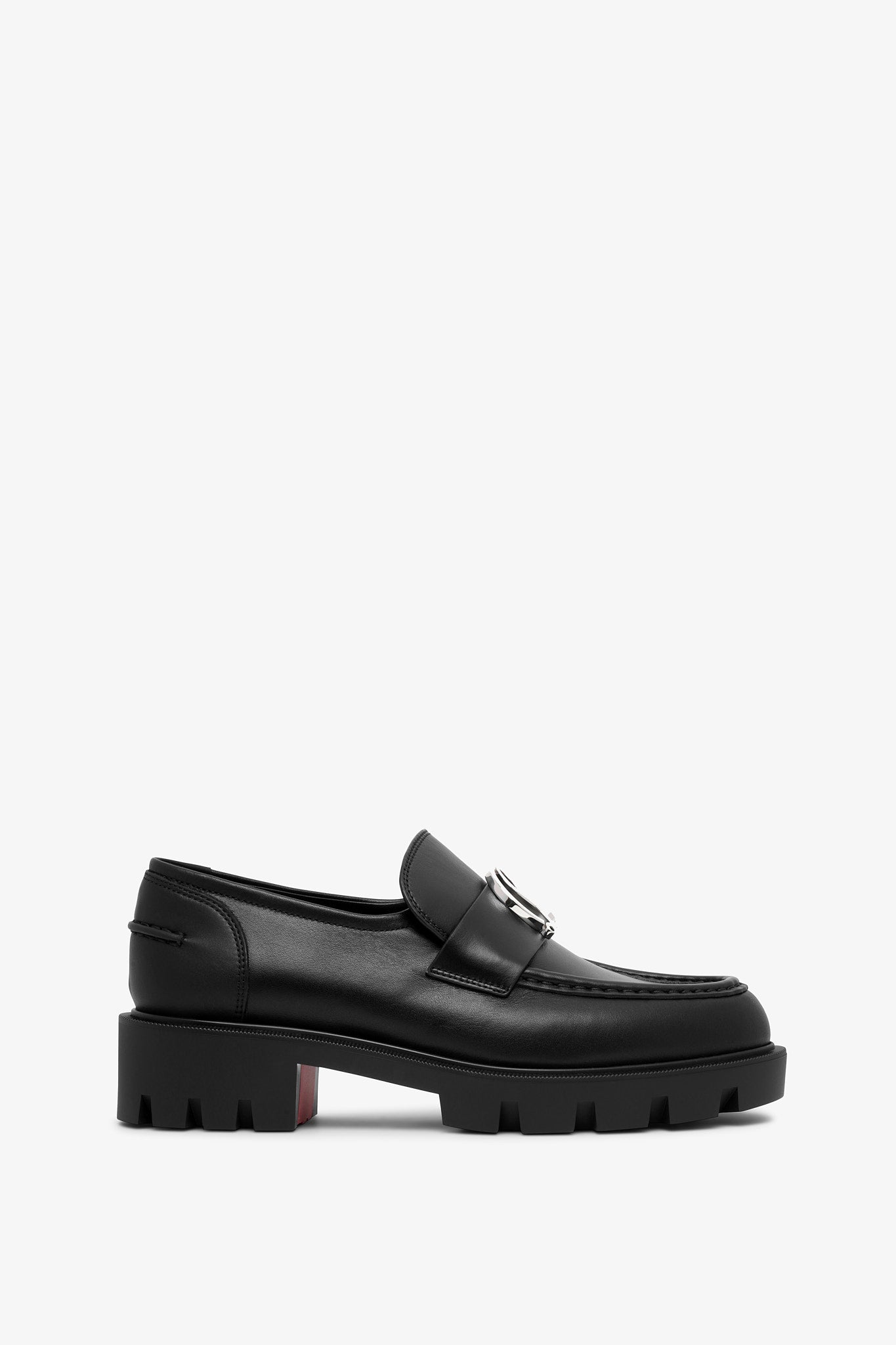 Christian Louboutin | CL Moc lug black leather flats | Savannahs