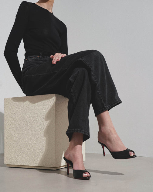 CHRISTIAN LOUBOUTIN Me Dolly 85 レザーミュール Christian Louboutin | Me Dolly 85 black leather mules