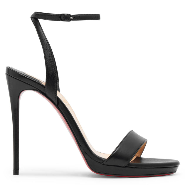 Loubi Queen 120 black leather sandals