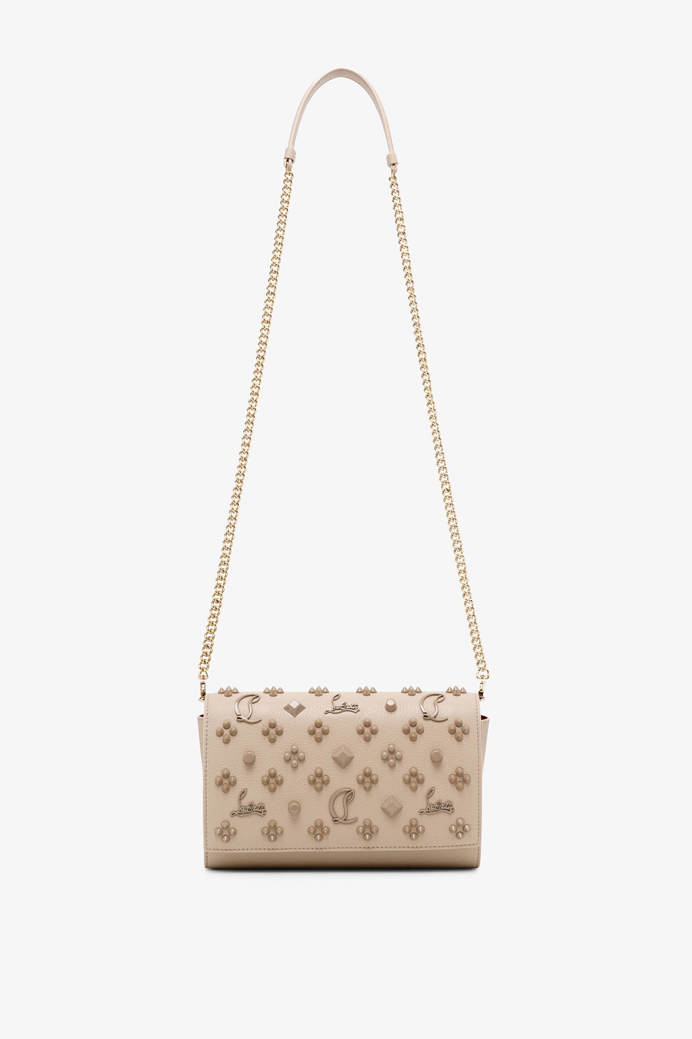 Christian Louboutin | Paloma beige leather clutch | Savannahs