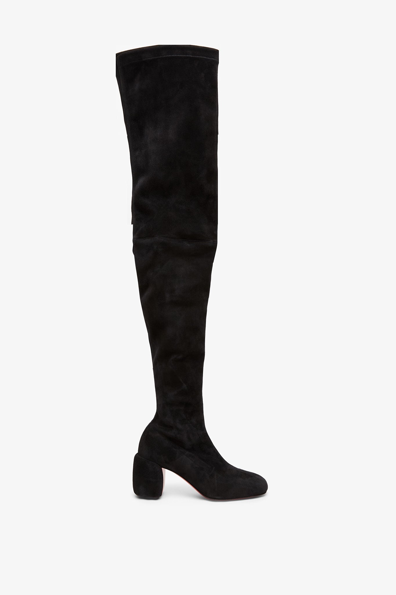 Christian Louboutin | Minny 70 black suede over knee boots | Savannahs