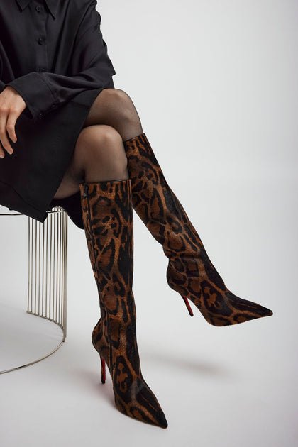 Christian Louboutin | Miss Z 100 leopard boots | Savannahs