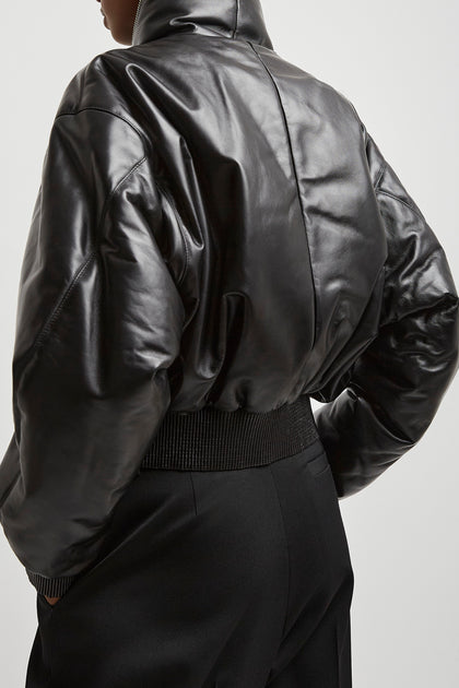 Givenchy | Zipped black leather bomber jacket | Savannahs