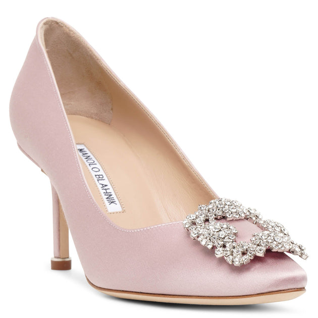 Manolo Blahnik HANGISI LACE 70 ピンクベージュ Manolo Blahnik | Hangisi 70 blush satin pumps | Savannahs