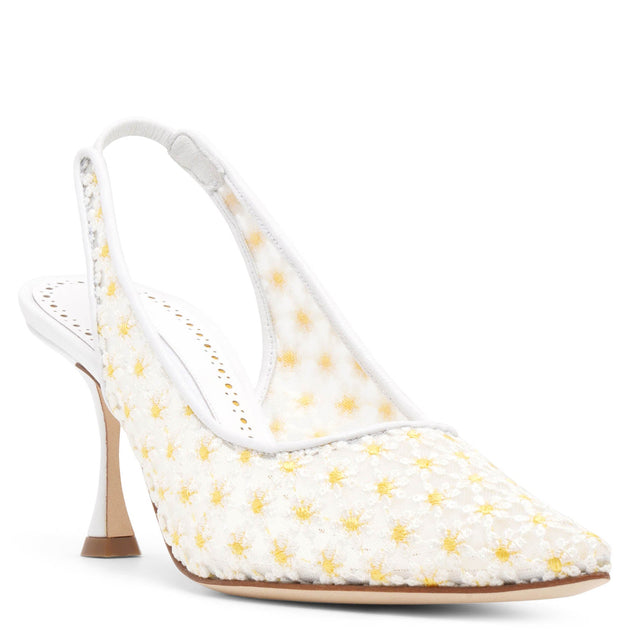 MAYSALE | Light Beige Suede Buckle Mules | Manolo Blahnik
