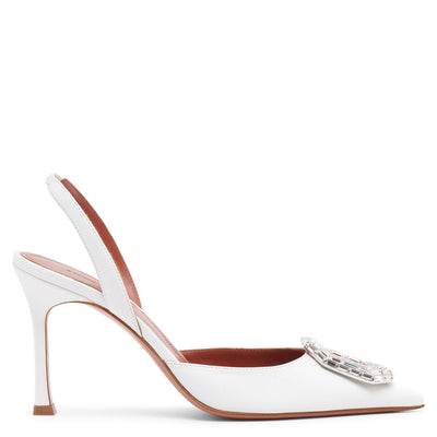 Camelia sling 90 white leather pumps