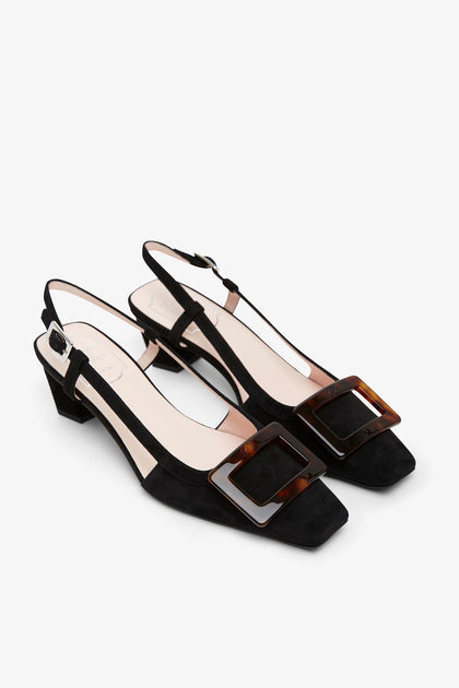 パンプス ROGER VIVIER Belle Vivier Turtle Sling Back 45 Roger Vivier Belle Vivier Turtle Suede Slingback Pumps