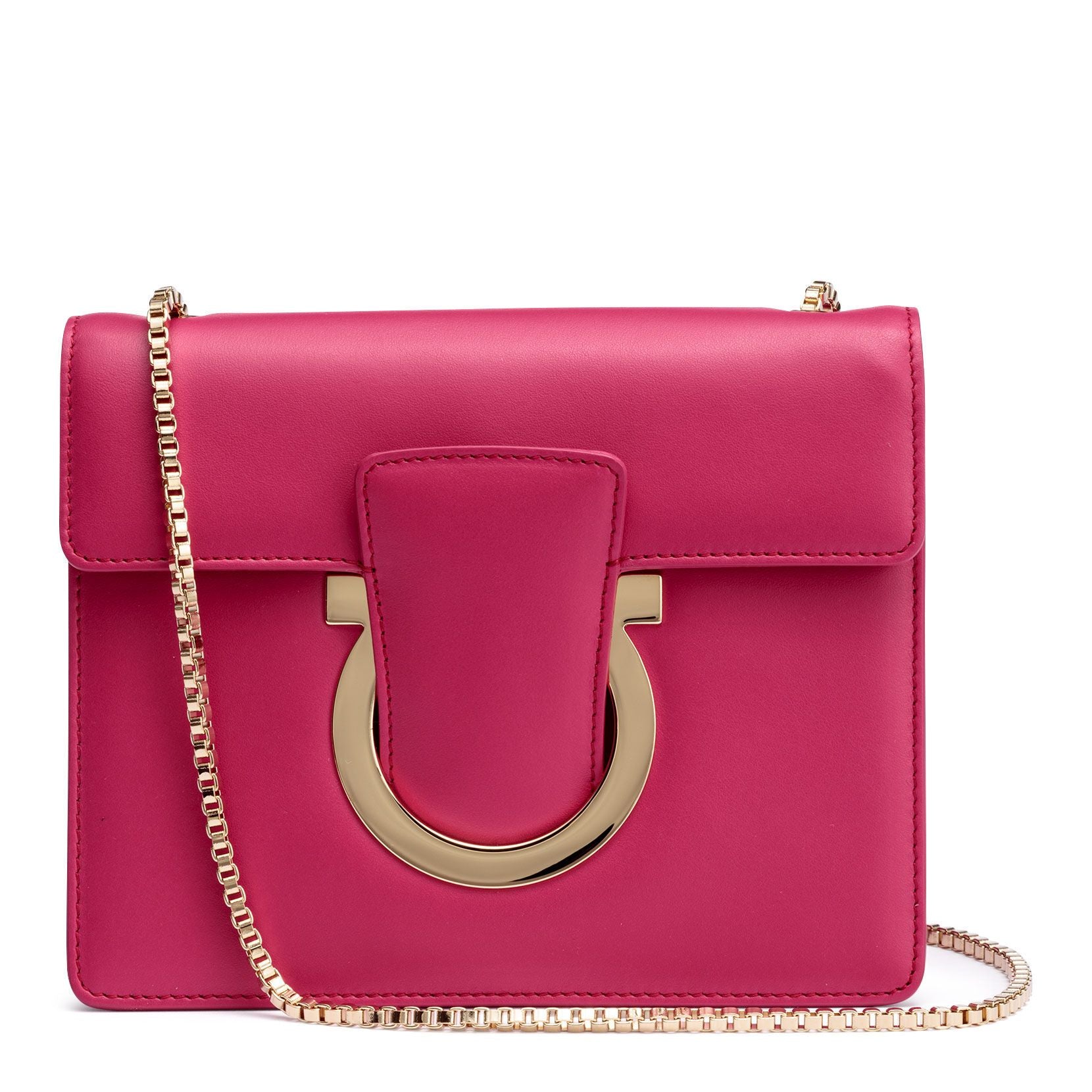 Salvatore Ferragamo ショルダーバッグ レザー ピンク Salvatore Ferragamo サルヴァトーレ・フェラガモ ヴァラ チェーン