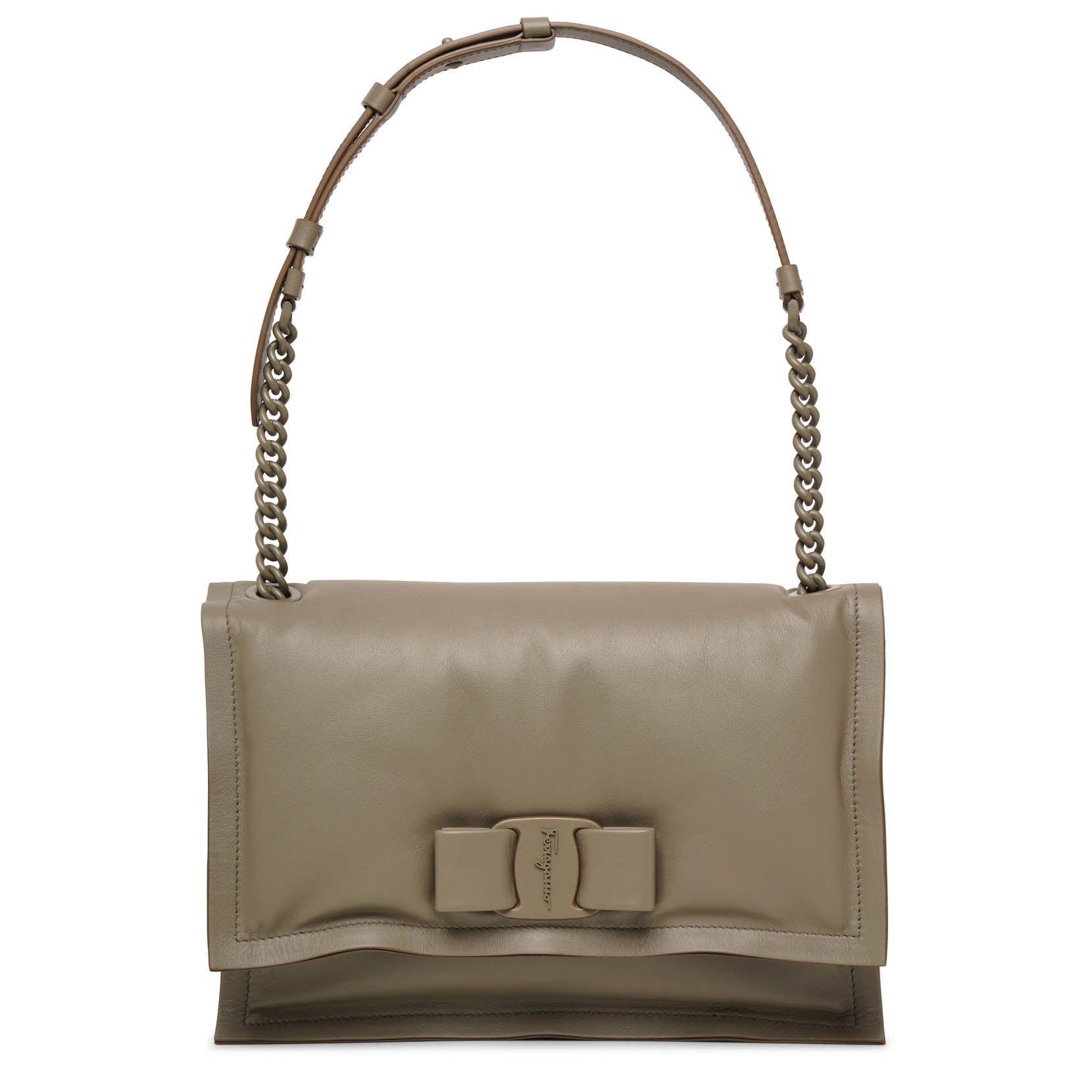 Ferragamo | Viva bow olive leather bag | Savannahs