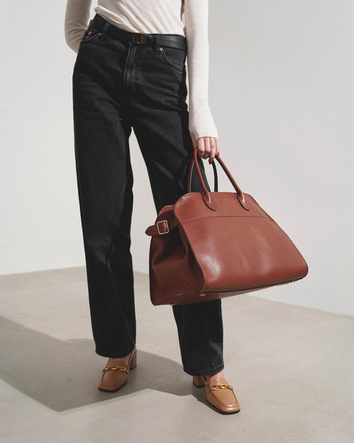 The Row | Soft Margaux 15 brown leather bag | Savannahs
