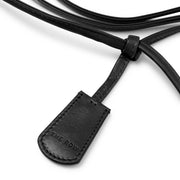 Belt end B black leather belt