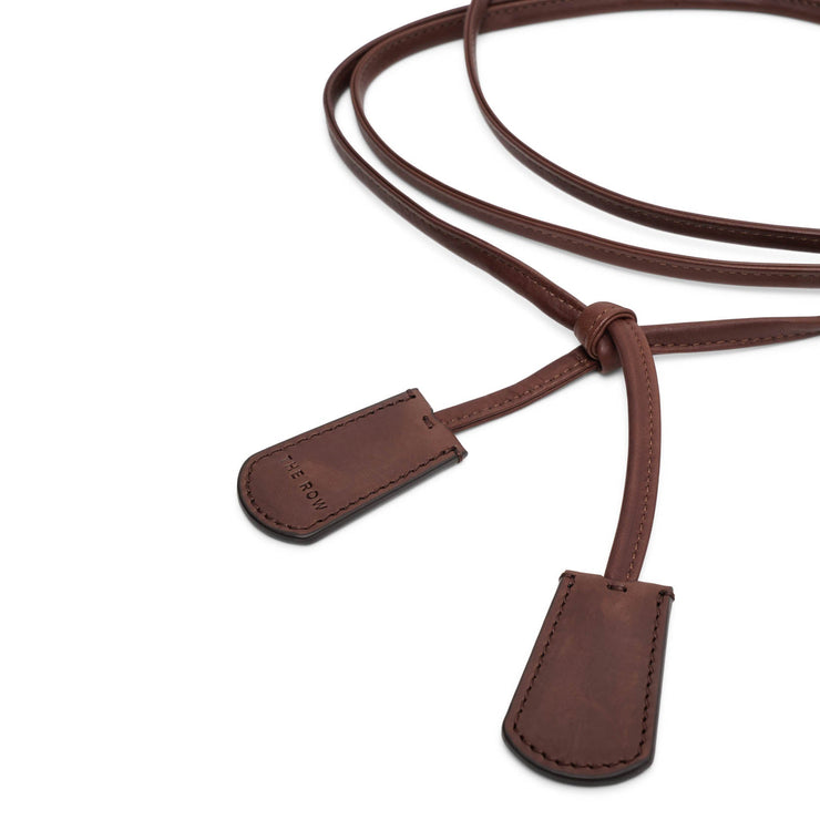 Belt end B dark brown leather belt