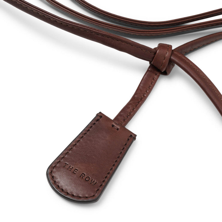 Belt end B dark brown leather belt