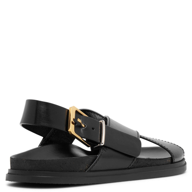 Buckle black sandals