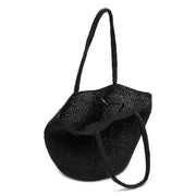 Elif black raffia bag