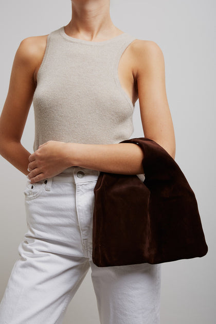 ハンドバッグ THE ROW Small Bindle suede handbag Small Bindle Bag Brown in Suede – The Row