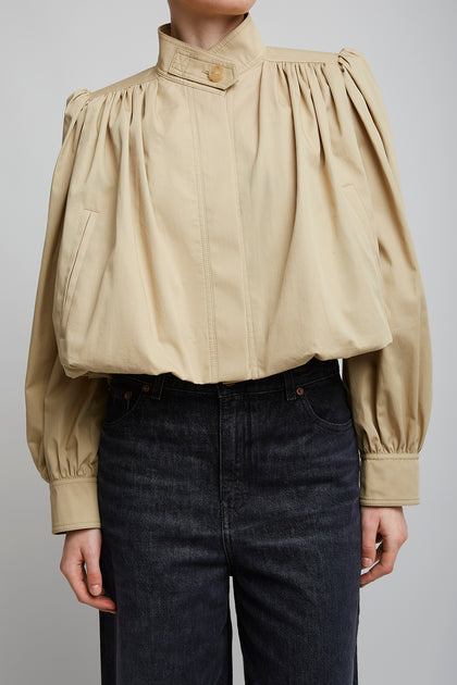 フランス購入 元Chloéデザイナー カモフラージュ柄コットンアウター Chloé | Gathered boule cotton gabardine jacket | Savannahs