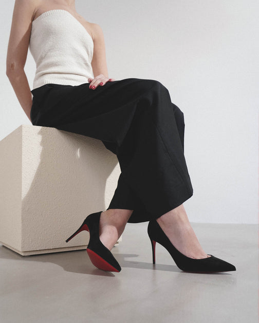 Kate Louboutin 8mm Christian Louboutin Kate 85 Black Suede Pumps