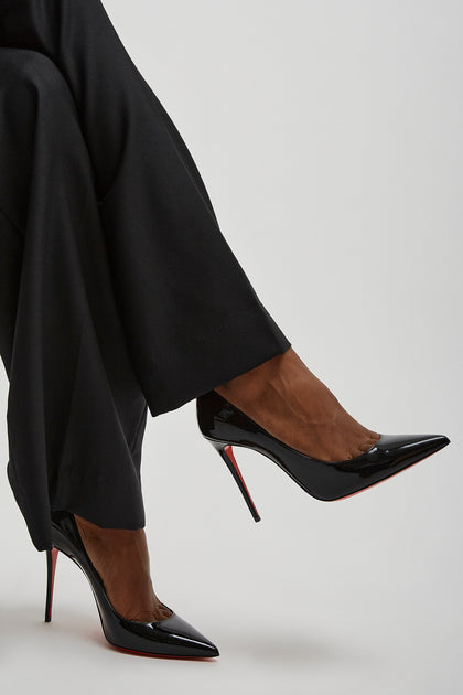 ○★新品 未使用 Christian Louboutin クーリト フラット Christian Louboutin Black/Red Leather Peep Toe Slingback
